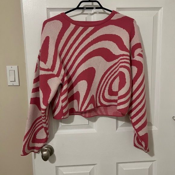 New Look Sweaters - New Look Pink and Cream Patterned Sweater